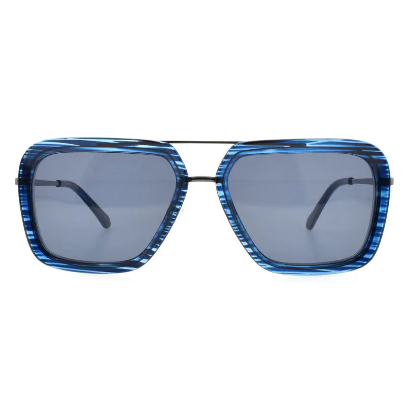 Lunettes de soleil combinées en acétate métallique